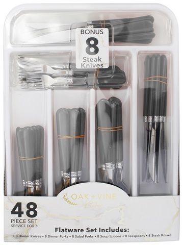 6 Packs of 48 Piece Cutlery Set In Plastic Tray