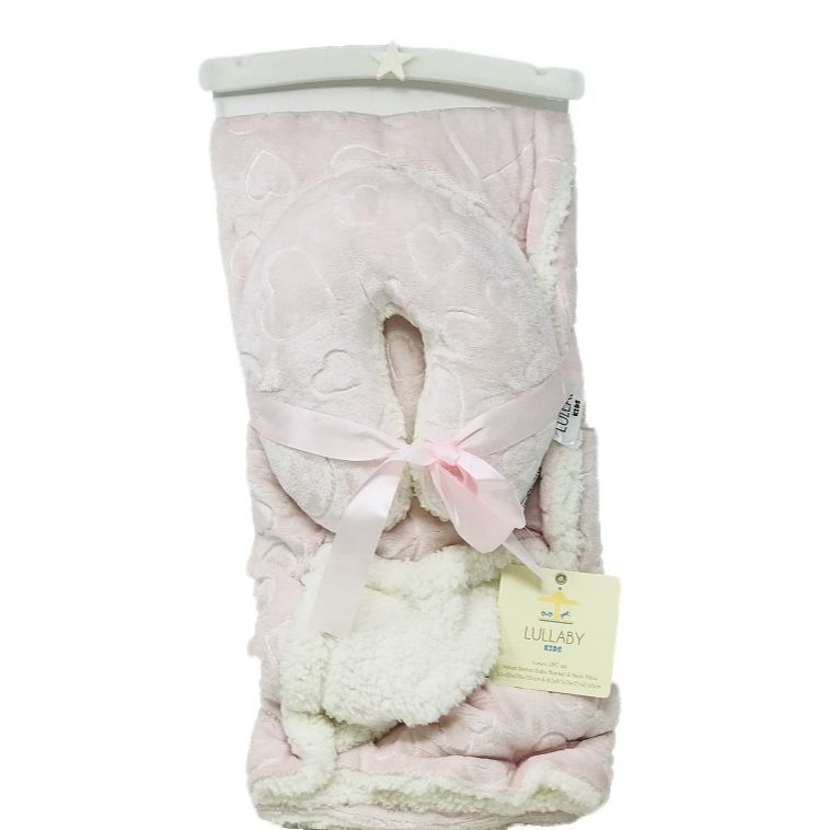24 pieces of Pink Baby Blanket W/pillow C/p 24