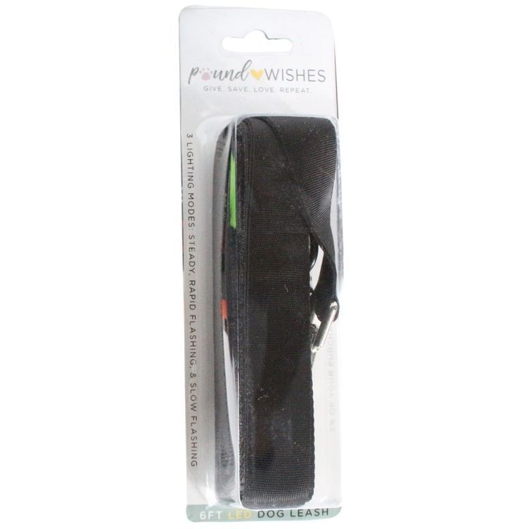 48 pieces of 6ft Black/green Led Dog Collar C/p 48
