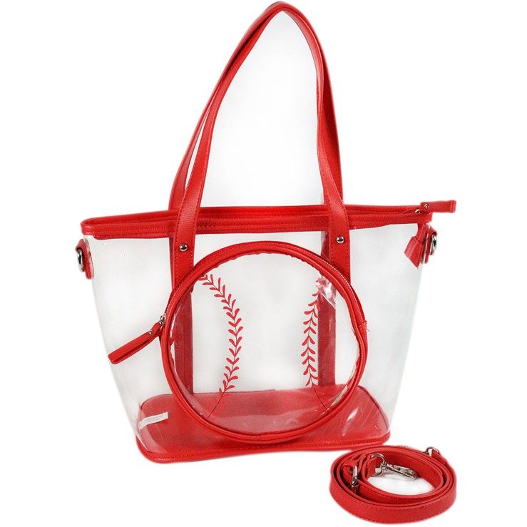 8 pieces of Clear W/red Baseball Purse C/p 8