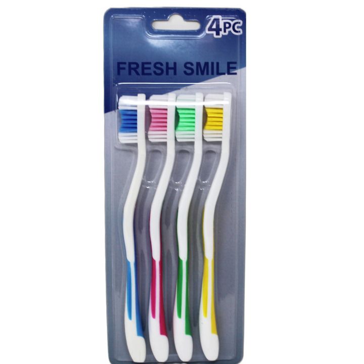 24 Pieces of 4pk Assorted Color Toothbrush C/p 24