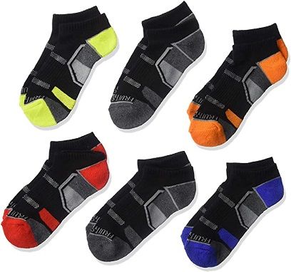 12 pieces of Fol 6pk No Show Boys Socks Black Assorted C/p 12