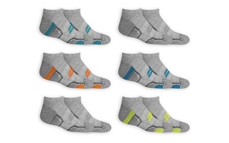12 pieces of Fol 6pk No Show Boys Socks Grey Assorted C/p 12