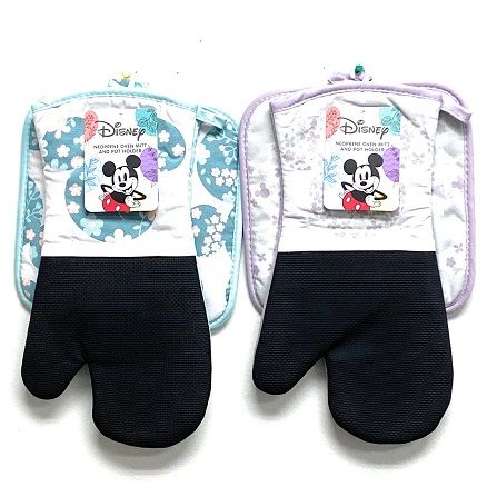 24 pieces of Mickey And Minnie Oven Mitt And Pot Holder Set With Neoprene, Floral Assorted C/p 24