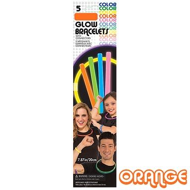 216 pieces of 8"glow BraceleT-OrangE-5/pkg C/p 216