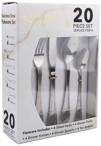 6 Packs of 20 Piece Cutlery Set