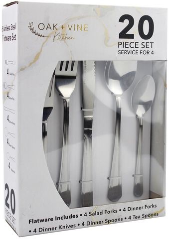 6 Packs of 20 Piece Cutlery Set