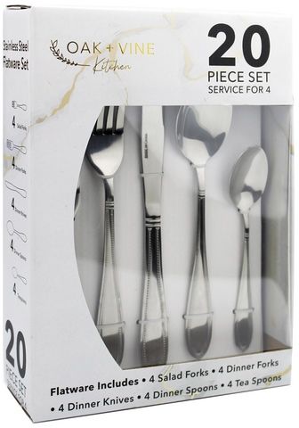 6 Packs of 20 Piece Heavy Cutlery Set