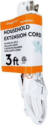36 Pieces of C-Etl 3 Ft White Indoor Extension Cord