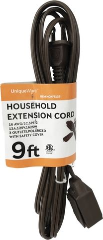 36 Pieces of C-Etl 9ft Brown Indoor Extension Cord