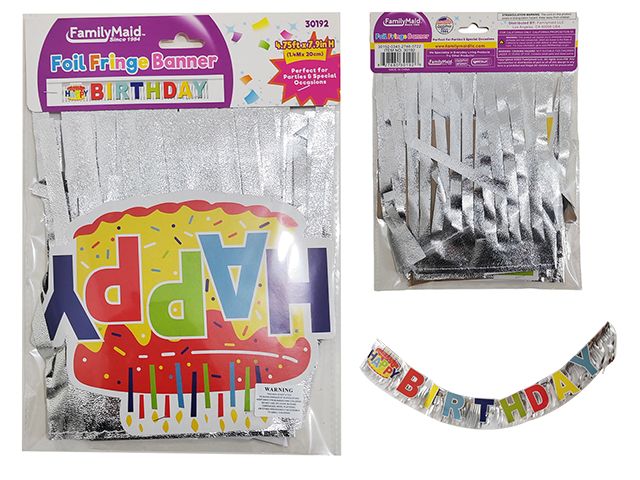 96 Pieces of Happy Birthday Banner With Fringe In Multicolor