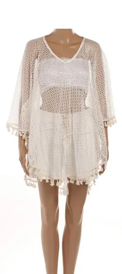 36 Pieces of Women's Crochet Swimsuit Cover Up White Color One Size