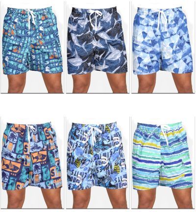 72 Pieces of Men's Assorted Tropical Printed Swim Trunks Sizes SmalL-2xl