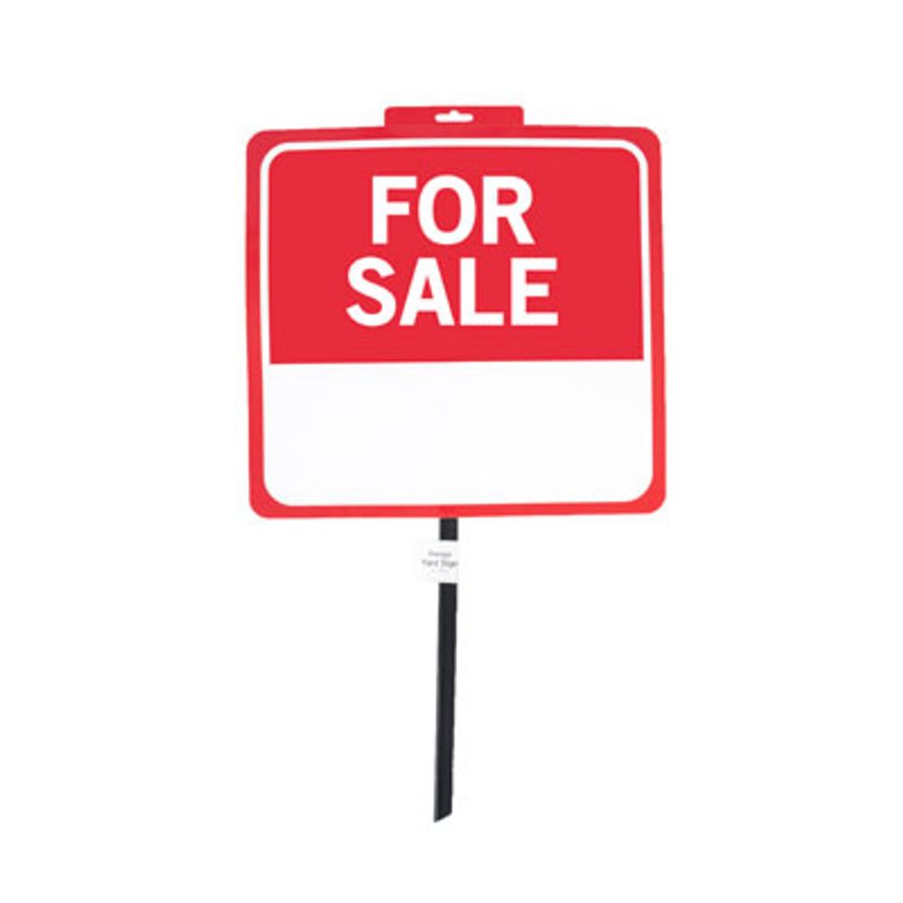 24 pieces of Sign For Sale 14x15 26in W/pole Weatherproof Plastic Perforated Header Label