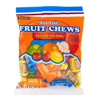12 Pieces of Candy Fruit Chews Peg Bag5.8 oz