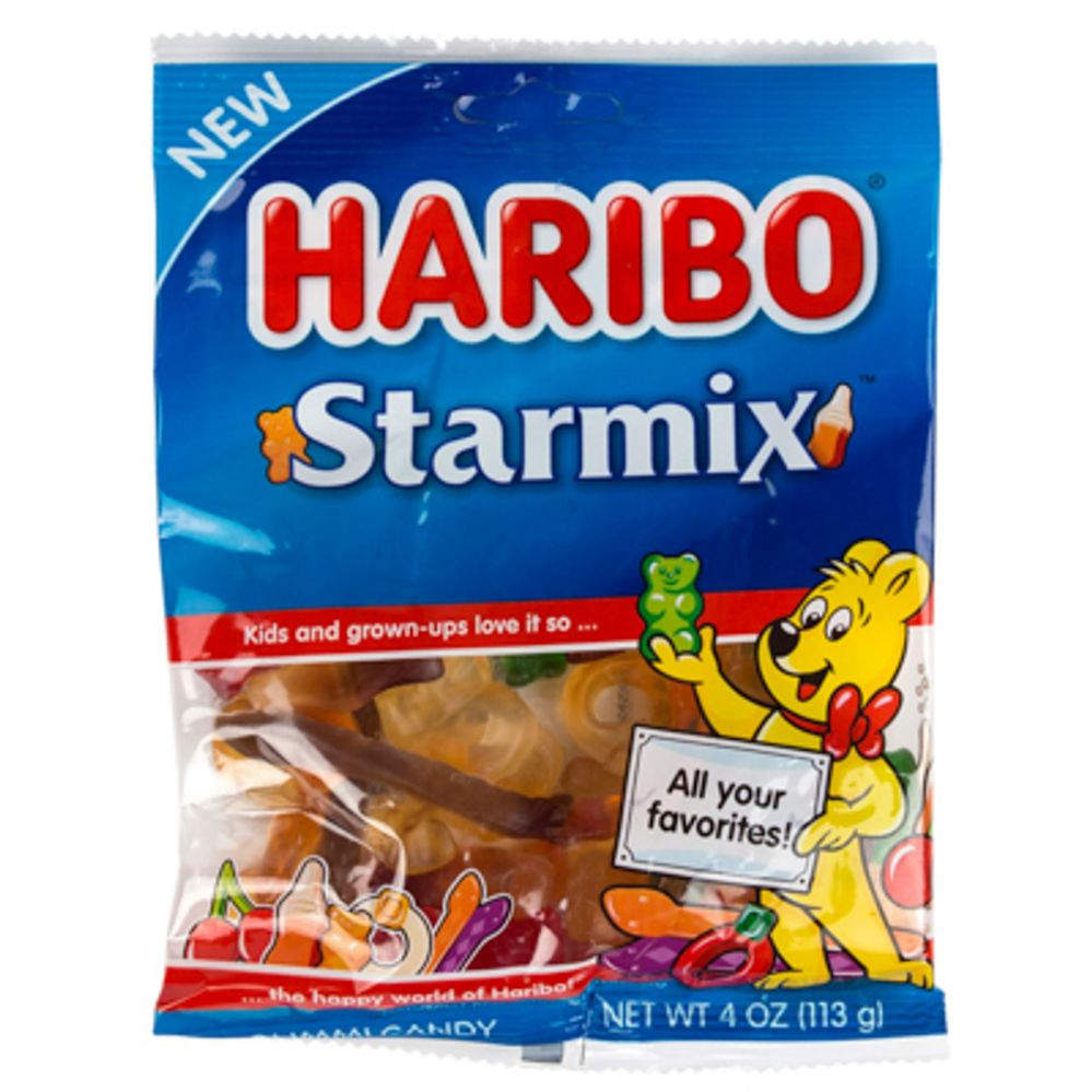 12 pieces of Gummy Bears Haribo Starmixpeg Bag 4 oz