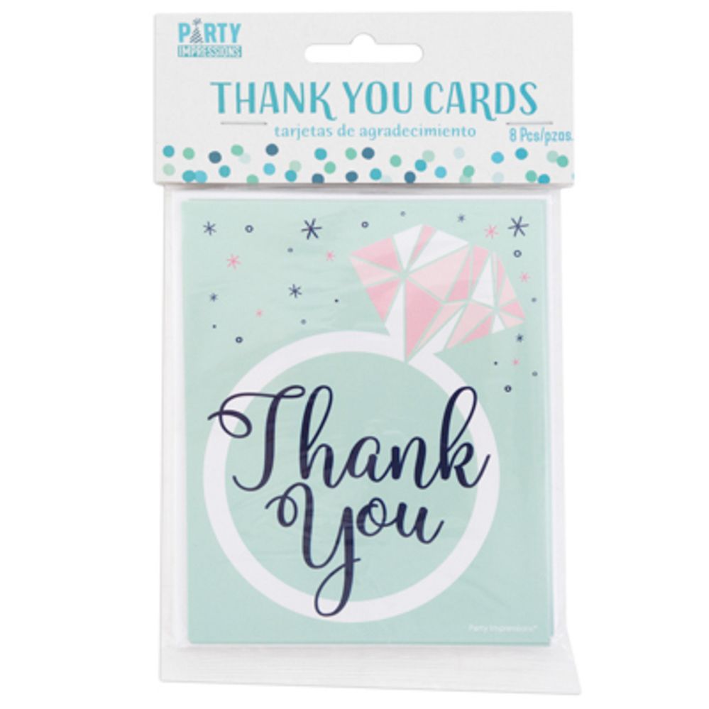 144 pieces of Thank You Cards Mint Bridal Shower 8ct