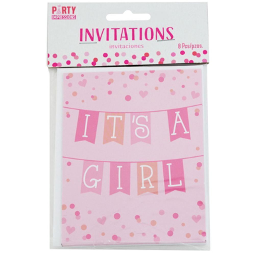 144 pieces of Invitation Cards Its A Girl 8ct