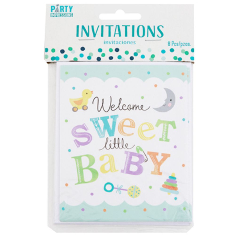 144 pieces of Invitation Cards Welcome Little Baby 8ct