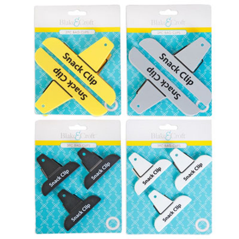 48 pieces of Bag Clip 2/3pk Each In 4ast Colors B&c Tcd Yellow/grey/black/white