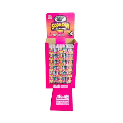 72 Pieces Soda Can Fizzy Candy 6pk 4 Asst Flavors/pk In 72pc Flr Display - Food & Beverage