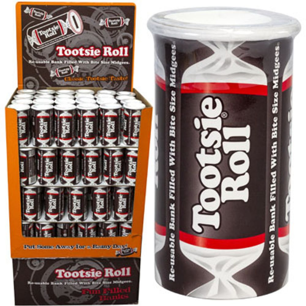 96 pieces of Tootsie Roll Bank 4 Oz In Shipper