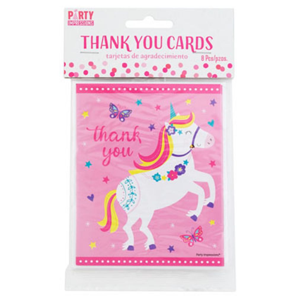 144 pieces of Invitation Cards Pink Unicorn   8 Ct.