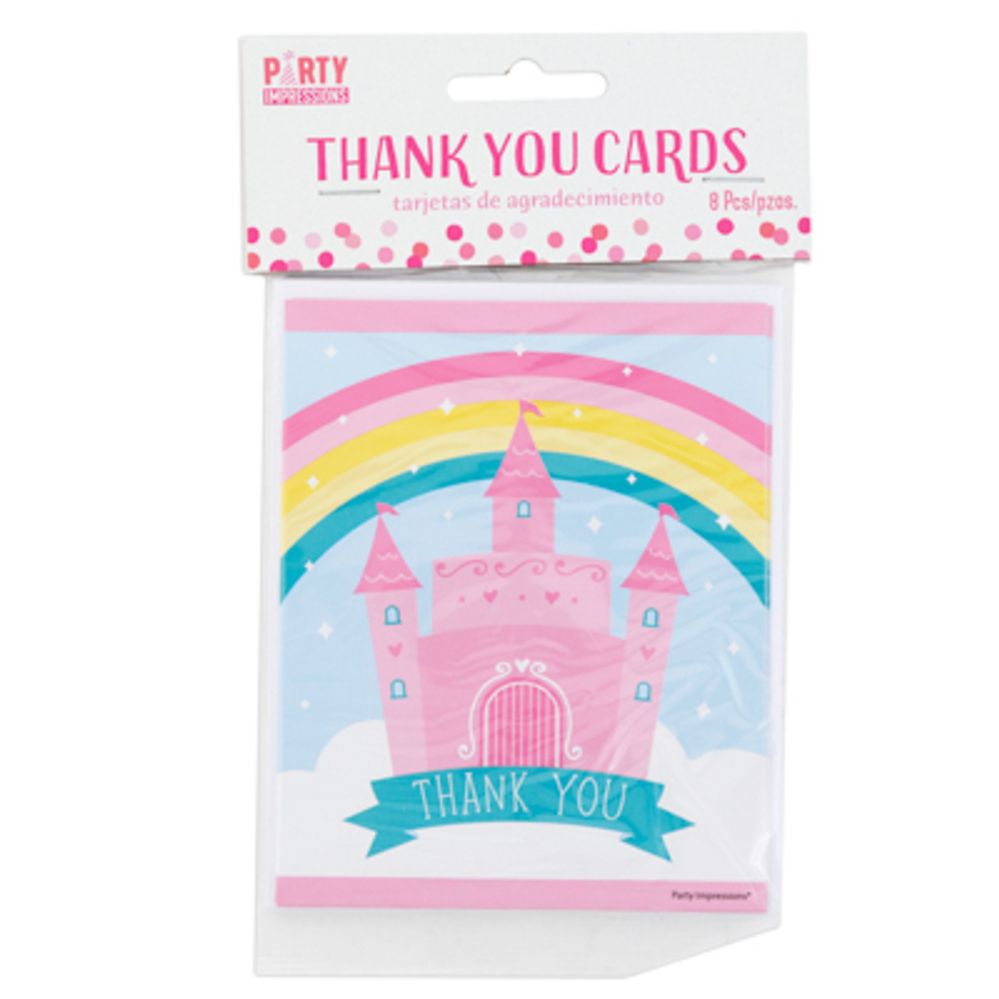 144 pieces of Thank You Birthday Cards Princess Castle 8ct