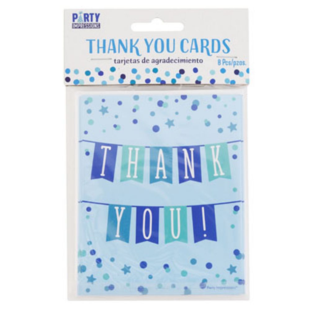 144 pieces of Thank You Cards Blue  8 Ct.