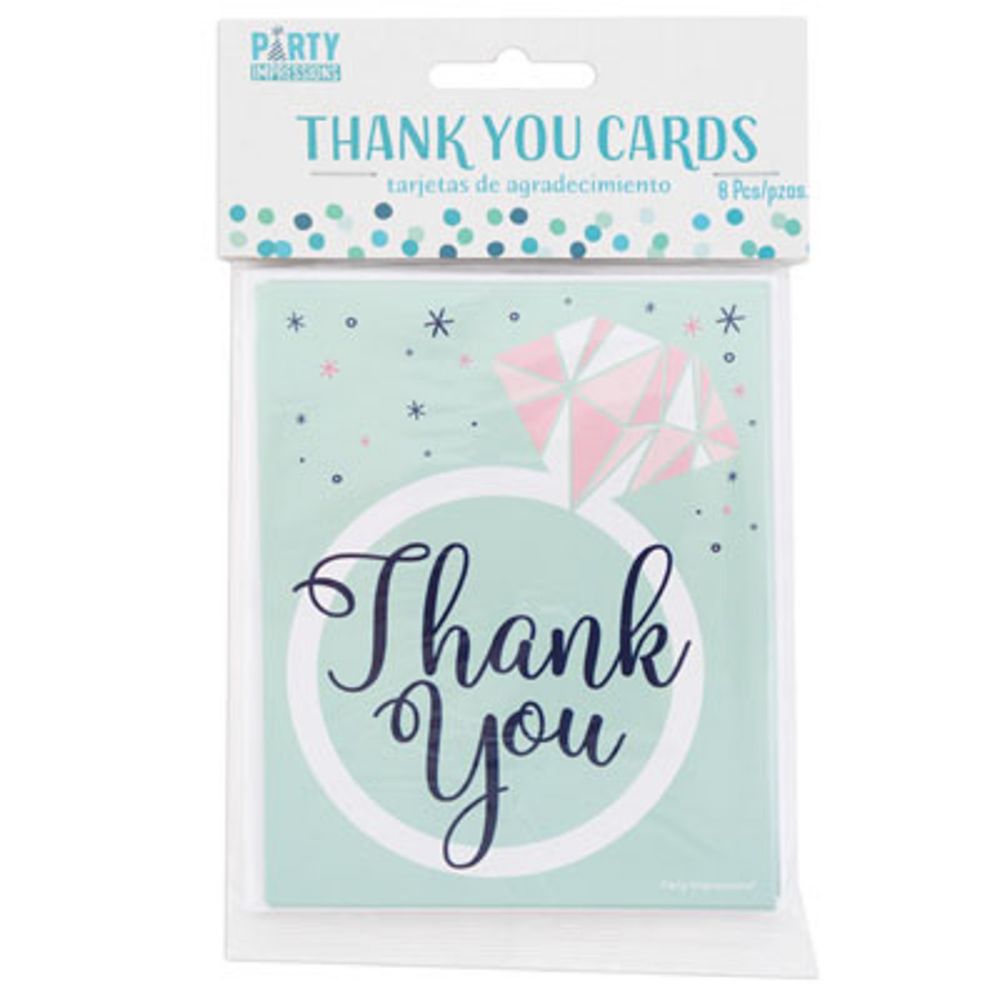 144 pieces of Thank You Cards Green Diamonds  8 Ct.