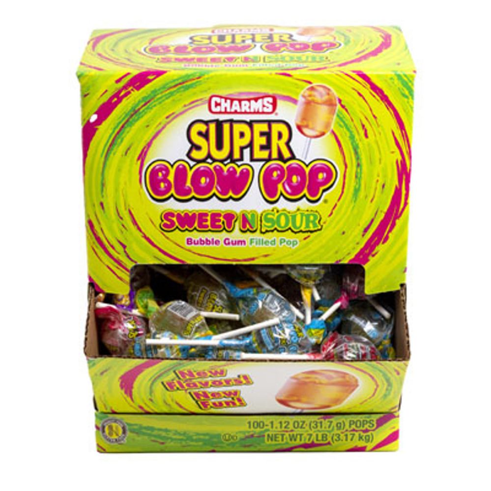 400 pieces Charms Blow Pop Sweet/sour Counter Dsiplay 4/100 Ct 1.12 oz - Food & Beverage