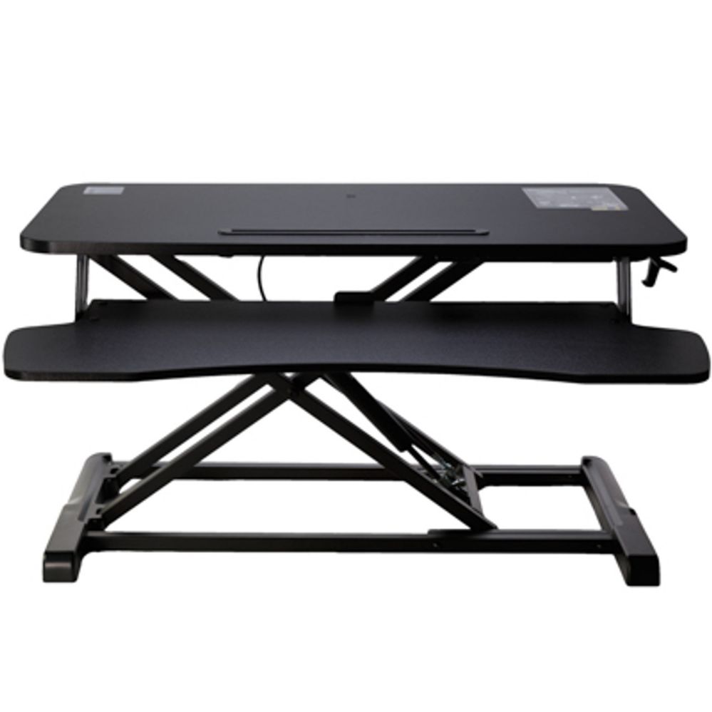 Black Convertible Desk Riser 37.2 X 15.7 With Customizable Height Settings Holds Up To 33lbs