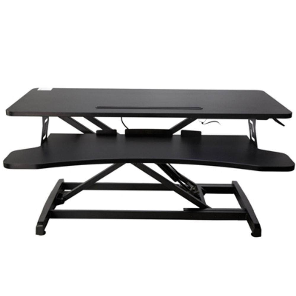 Black Convertible Desk Riser 37.4 X 24.21 With Customzable Height Settings Holds Up To 33 Lbs