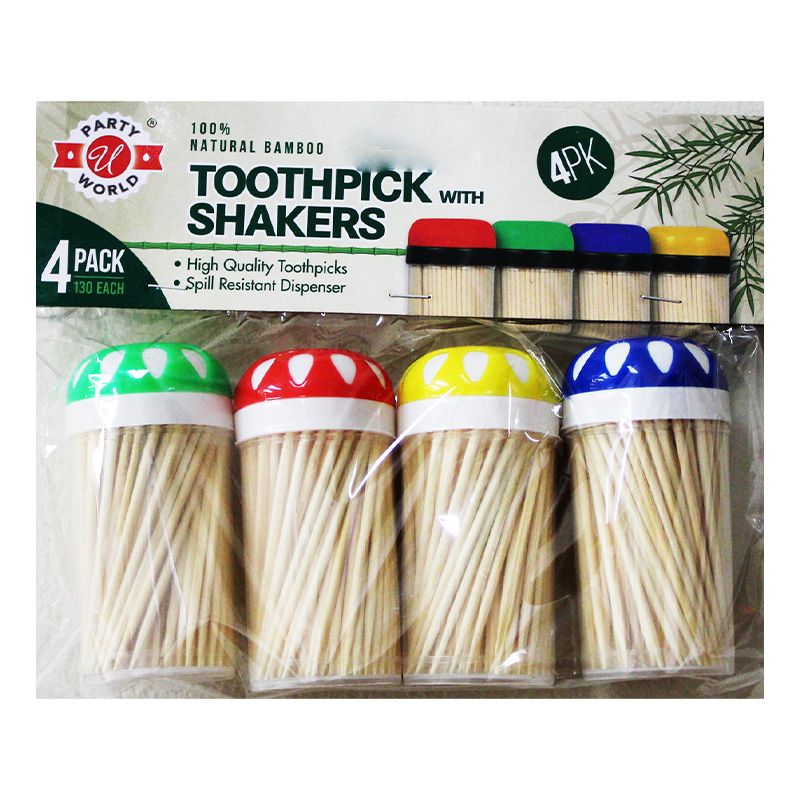 72 Wholesale 4 Pack Toothpick Set 130ct
