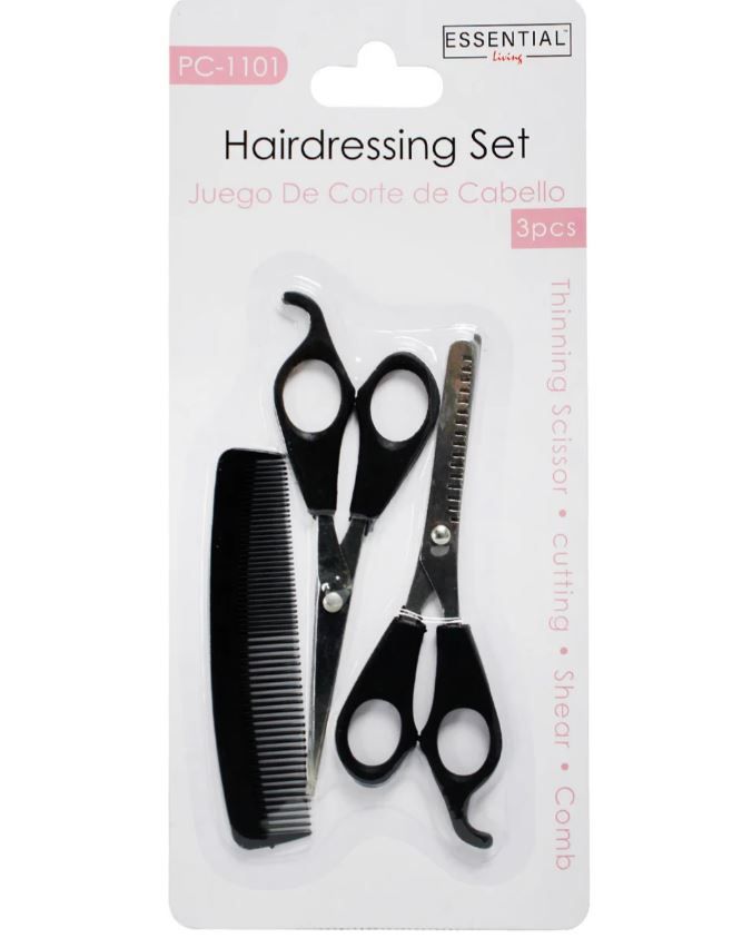 Hair Cutting and Thinning Shear Scissors with Comb 3pcs Set