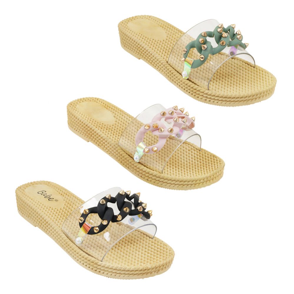 Ladies Bling Bling Slide On Sandals Wholesale