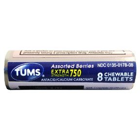 12 pieces of Tums Extra Strength 750 Assorted Berries