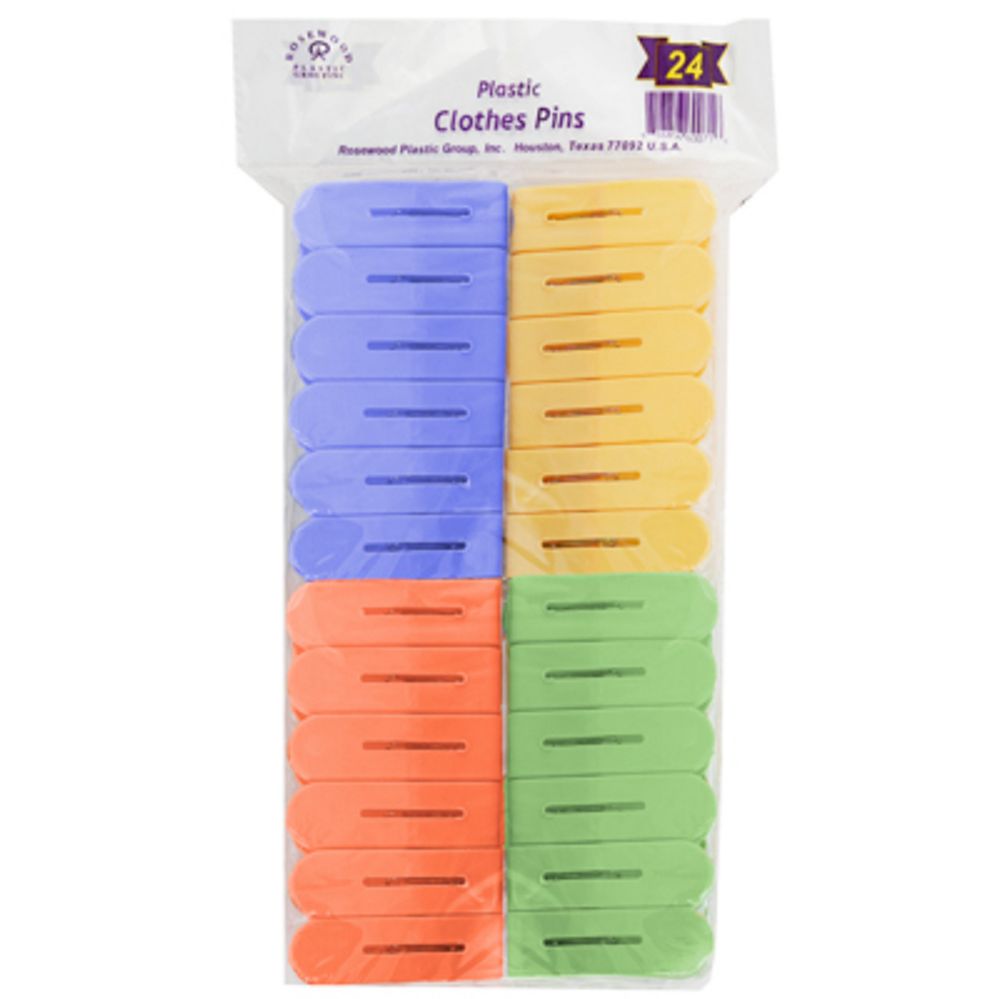 48 pieces of Clothes Pins 4colors Large 24ct