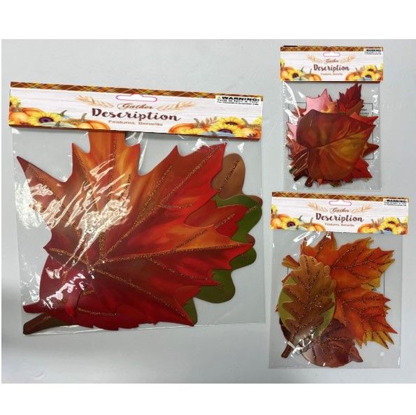 36 pieces of Cutouts Paper Harvest Leaves 3ast 5/10/15ct Pb/insert Hdr