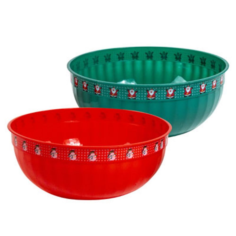 48 pieces of Serving Bowl 12 Inch Dia Christmas Red - Green W/graphics