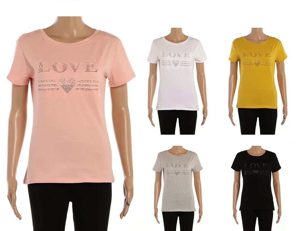 60 Pieces of Womens Printed Fashion T Shirt In Assorted Colors