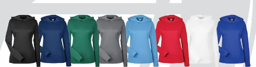 36 Pieces of Women's Long Sleeve Performance Hoody Black Color Only