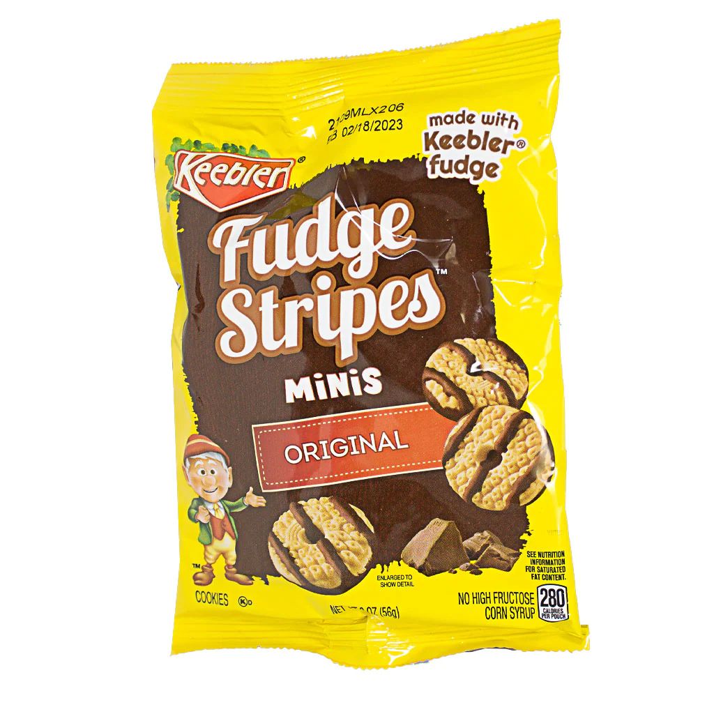 60 Pieces of Keebler Mini Fudge Stripes Cookies - 2 Oz.