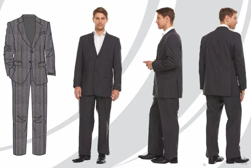 12 Sets of Men's 2 Button Suit Set