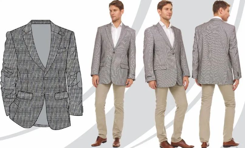 12 Pieces of Men's Suit Blazer - Grey Sharkskin Only