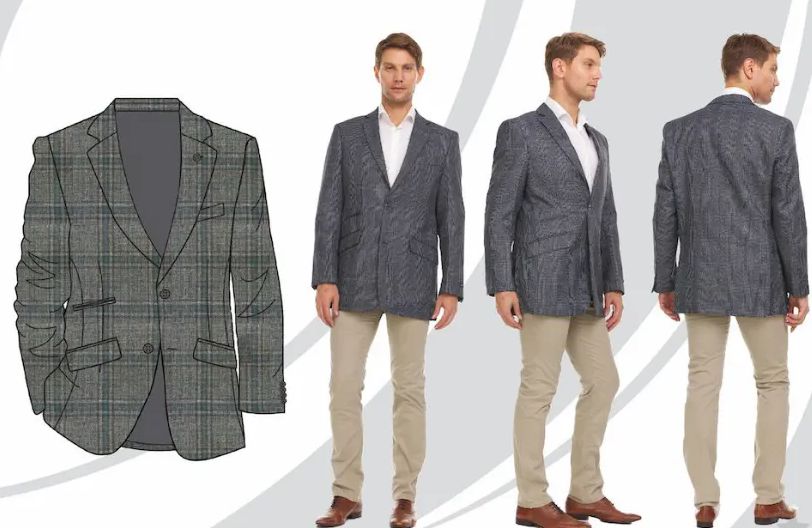 12 Pieces of Men's Suit Blazer - Blue Plaid Only