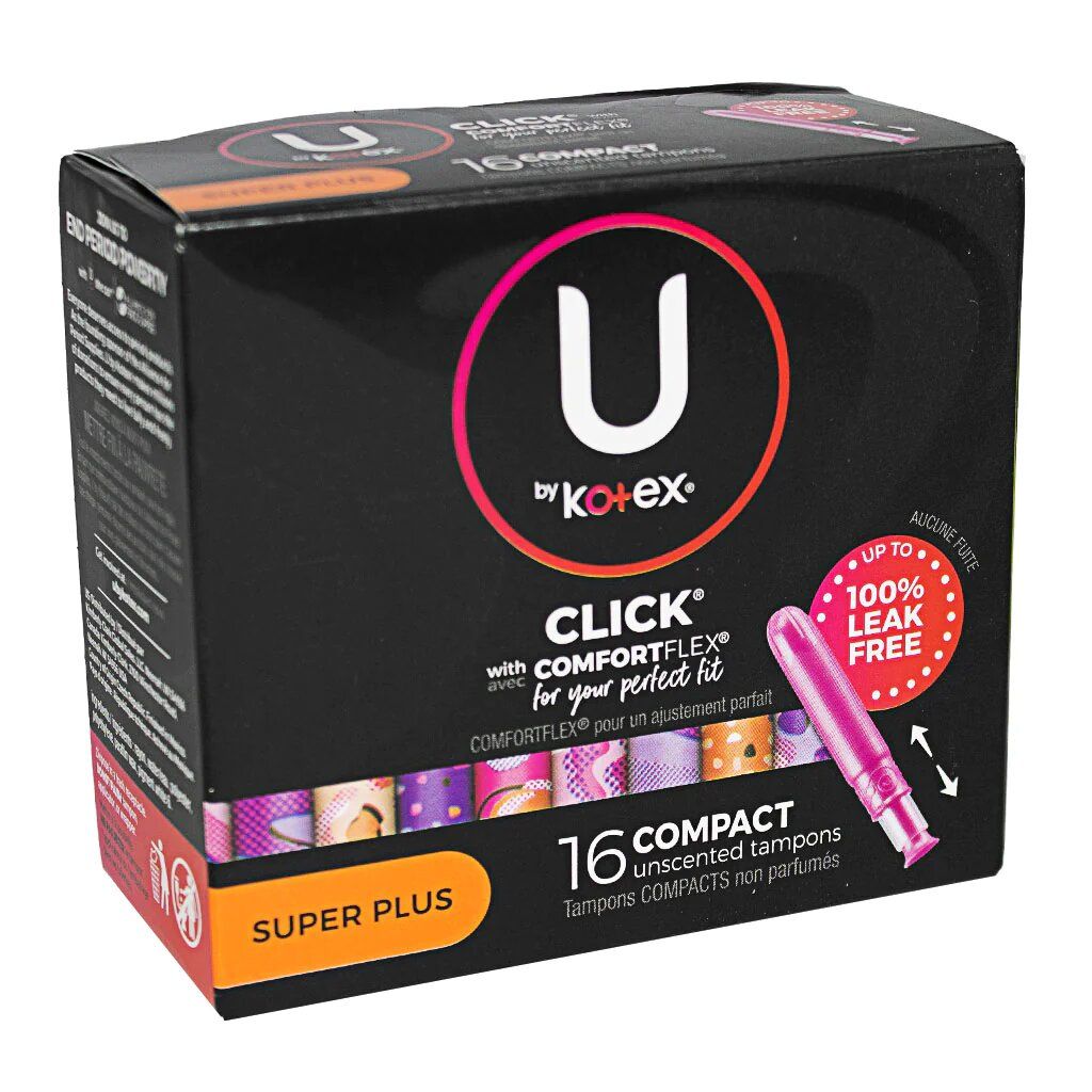 Travel Size U By Kotex Click Compact Tampons Super Plus - Box Of 16