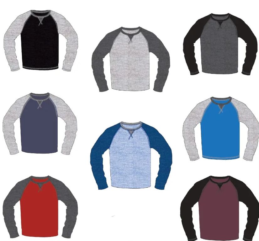 48 Pieces of Men's Ae Waffle Knit Crewneck V-Notch Top Assorted Colors Sizes M-2xl