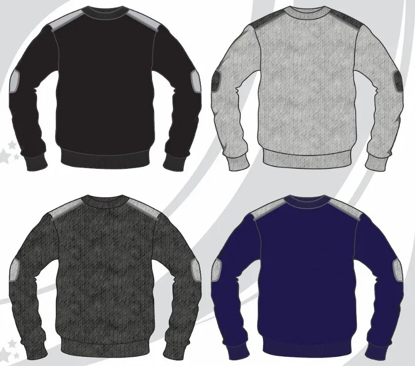 48 Pieces of Men's Crew Neck Long Sleeve Contrast Color Sweater With Sleeve Patch Sizes M-2xl