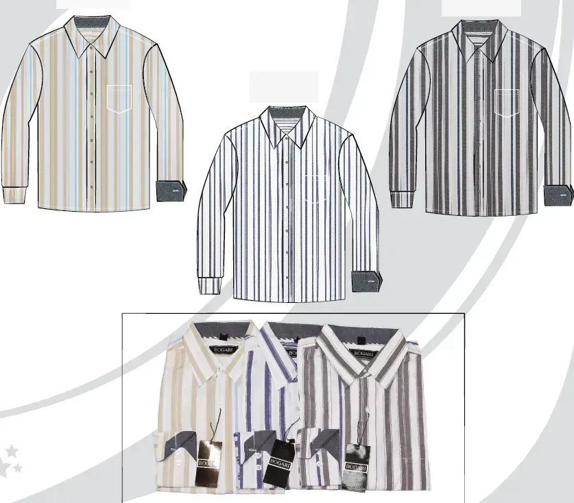 72 Pieces of Men's Long Sleeve Yarn Dyed Cotton Work Shirt Assorted Stripe Patterns